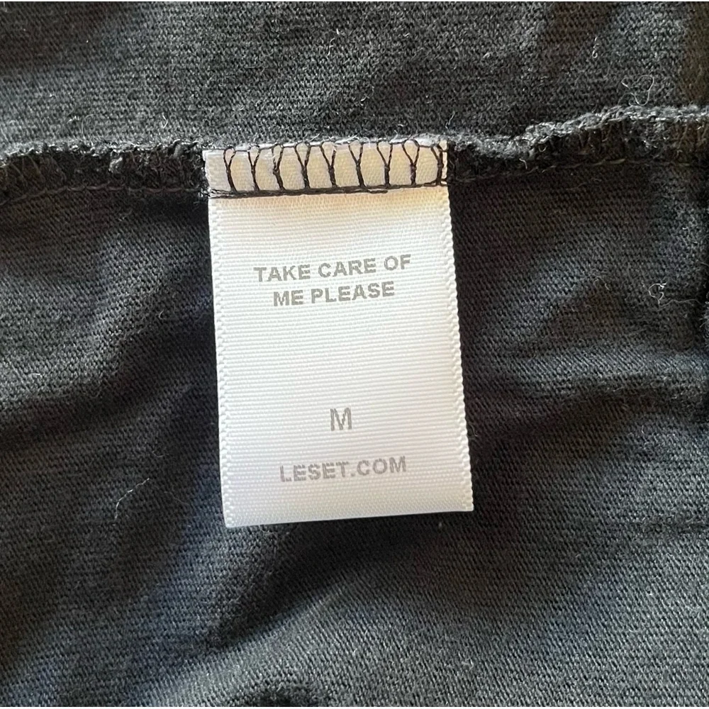 Leset Margo Black Sleeveless Cotton Cropped Crew Neck Tank Top EUC Size M - Picture 9 of 11